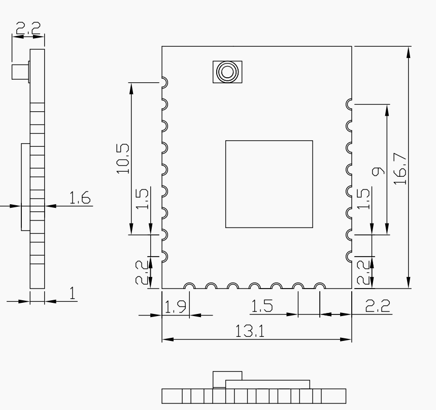 KMB02 module dimension drawing